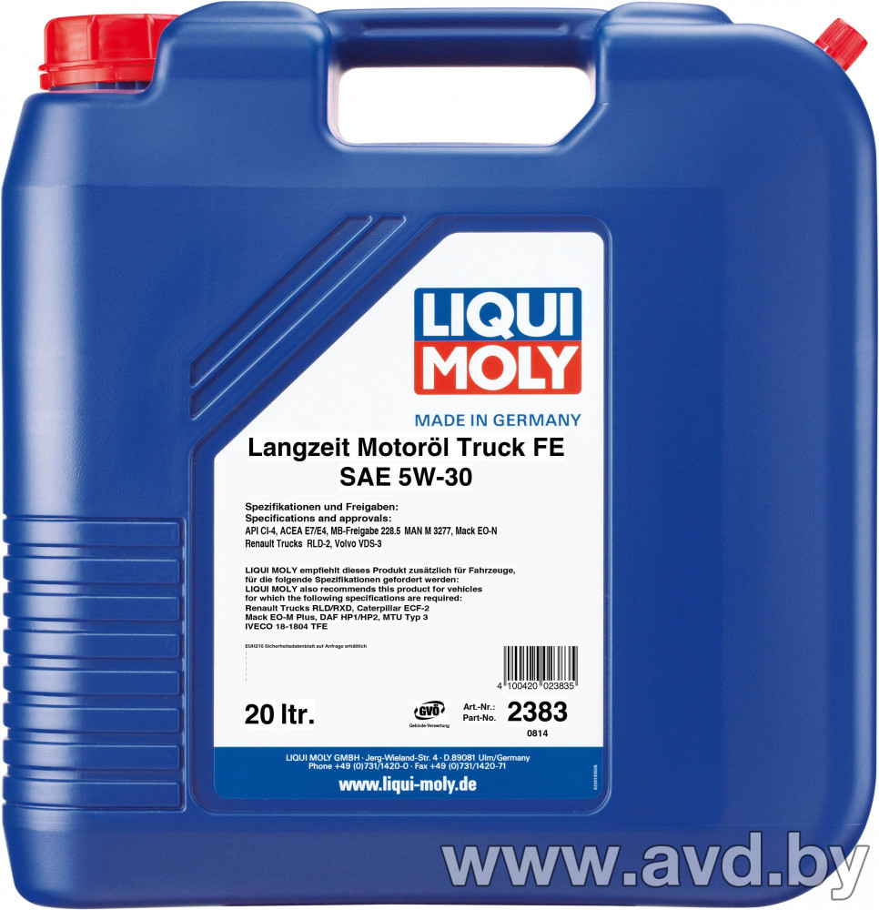 Купить Моторное масло Liqui Moly Langzeit Motoroil Truck FE 5W-30 20л  в Минске.